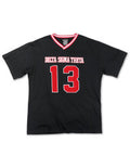 DST OVERSIZED CHENILLE FOOTBALL JERSEY TEE_BLACK