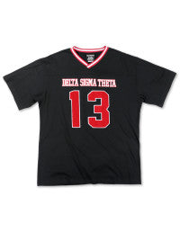DST OVERSIZED CHENILLE FOOTBALL JERSEY TEE_BLACK