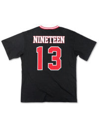 DST OVERSIZED CHENILLE FOOTBALL JERSEY TEE_BLACK