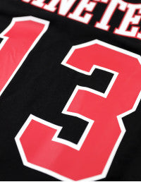 DST OVERSIZED CHENILLE FOOTBALL JERSEY TEE_BLACK