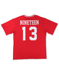 DST OVERSIZED CHENILLE FOOTBALL JERSEY TEE_RED
