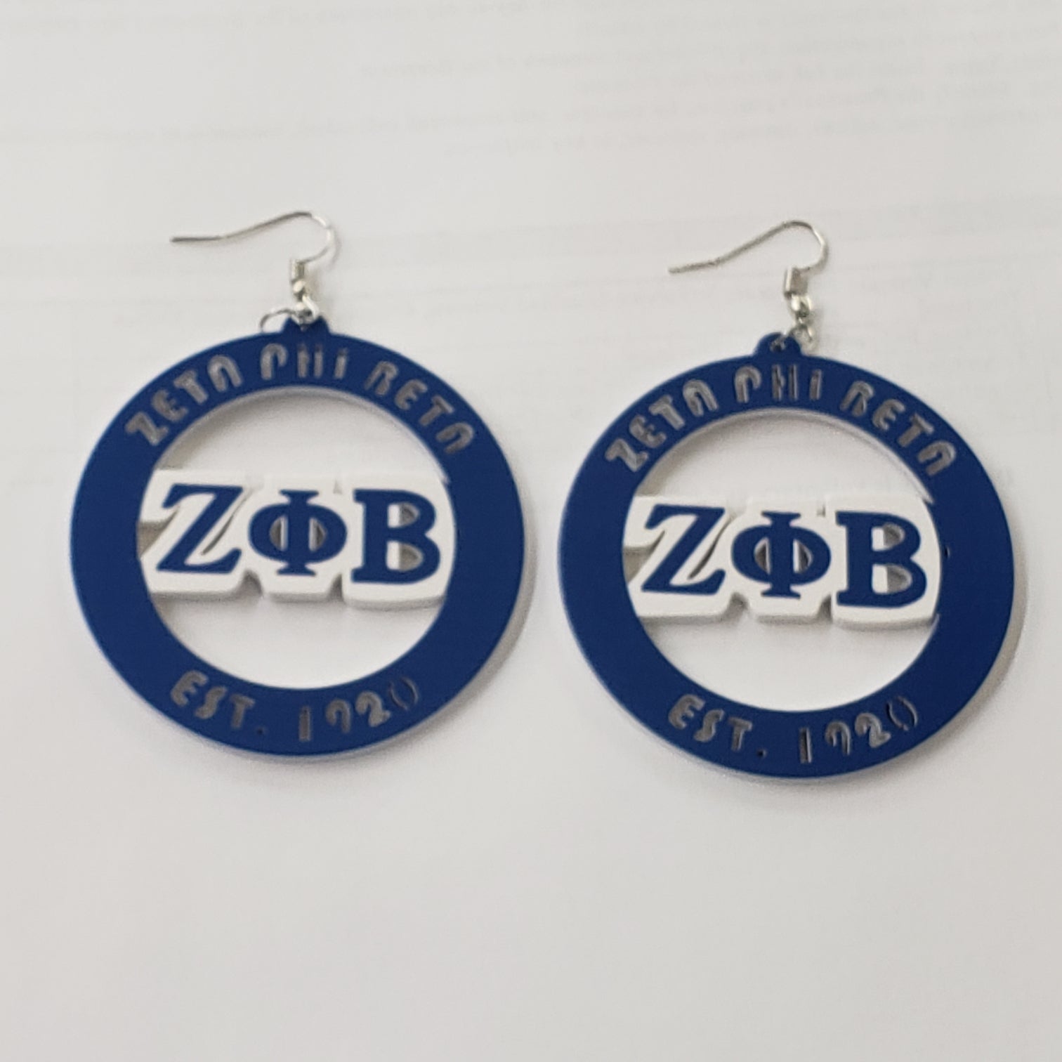 ZETA PHI BETA WOODEN EARRINGS