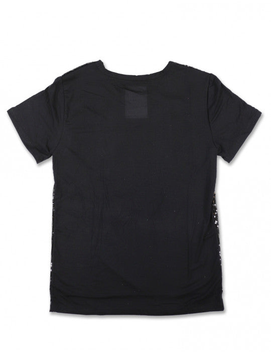 AKA SEQUIN TEE_BLACK
