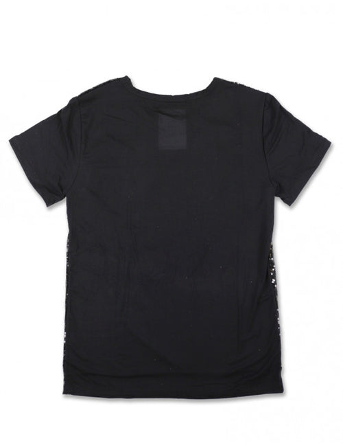 AKA SEQUIN TEE_BLACK