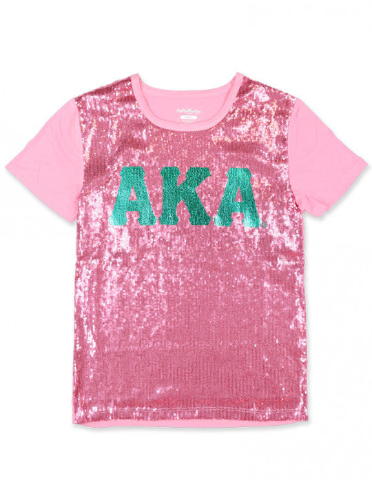 AKA SEQUIN TEE_PINK