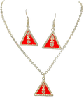 DST PYRAMID NECKLACE & EARRING SET