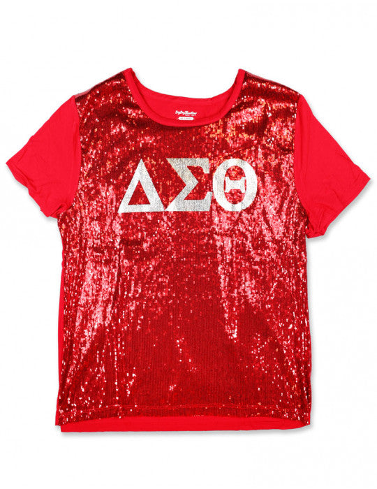 DST SEQUIN TEE_RED