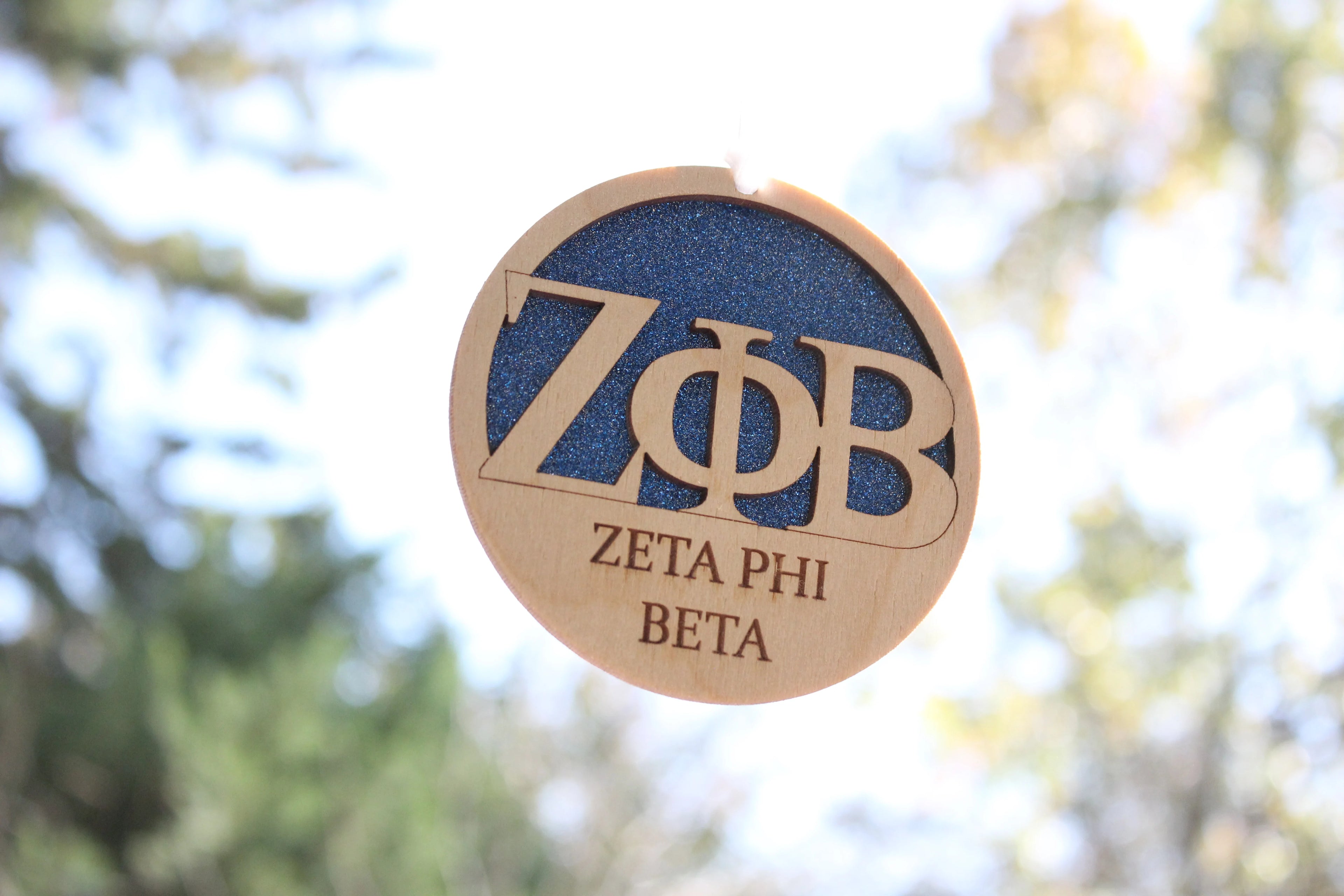 Zeta Phi Beta - Laser Carved Greek Letter Ornament - 3" Round
