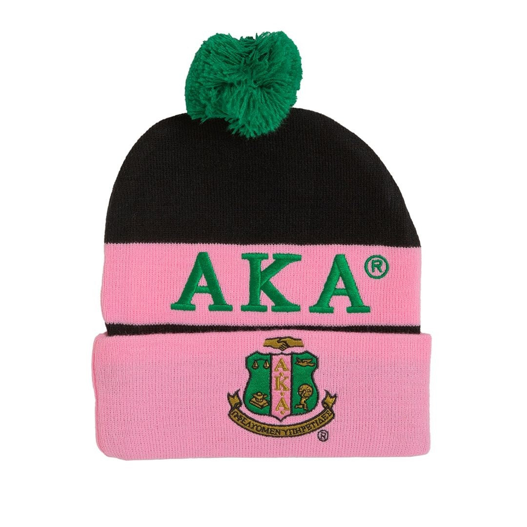 AKA EMBROIDERED KNIT BEANIE