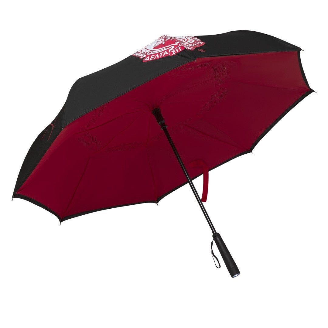 DST INVERTED UMBRELLA W/FLASHLIGHT HANDLE