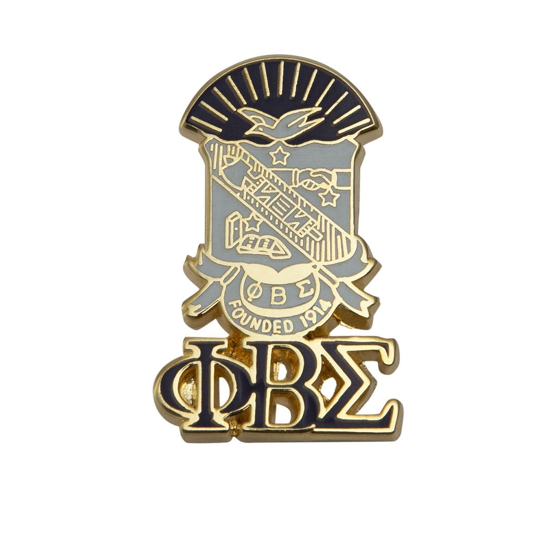 PHI BETA SIGMA 3D COLOR SHIELD PIN W/LETTERS