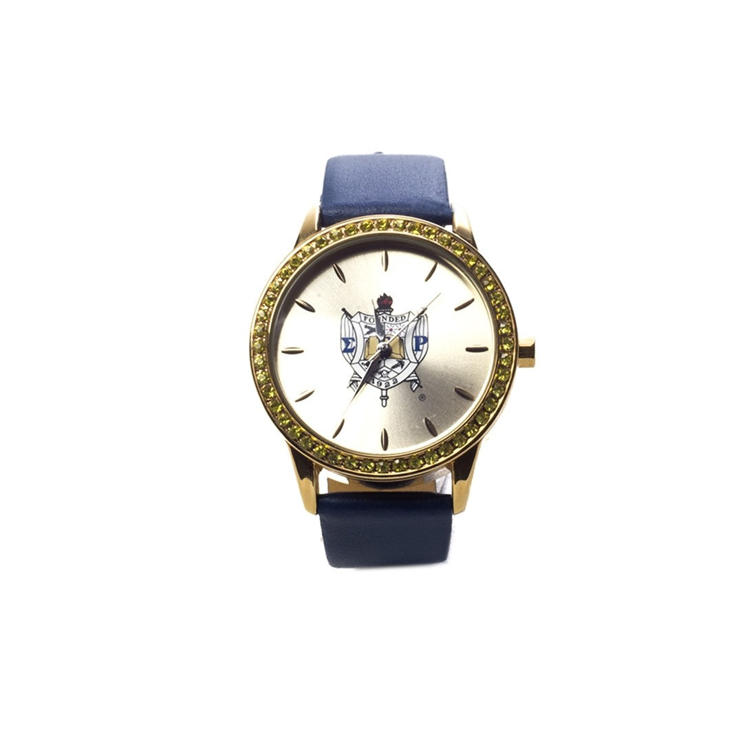 SGRHO LEATHER BAND WATCH W/ SHIELD