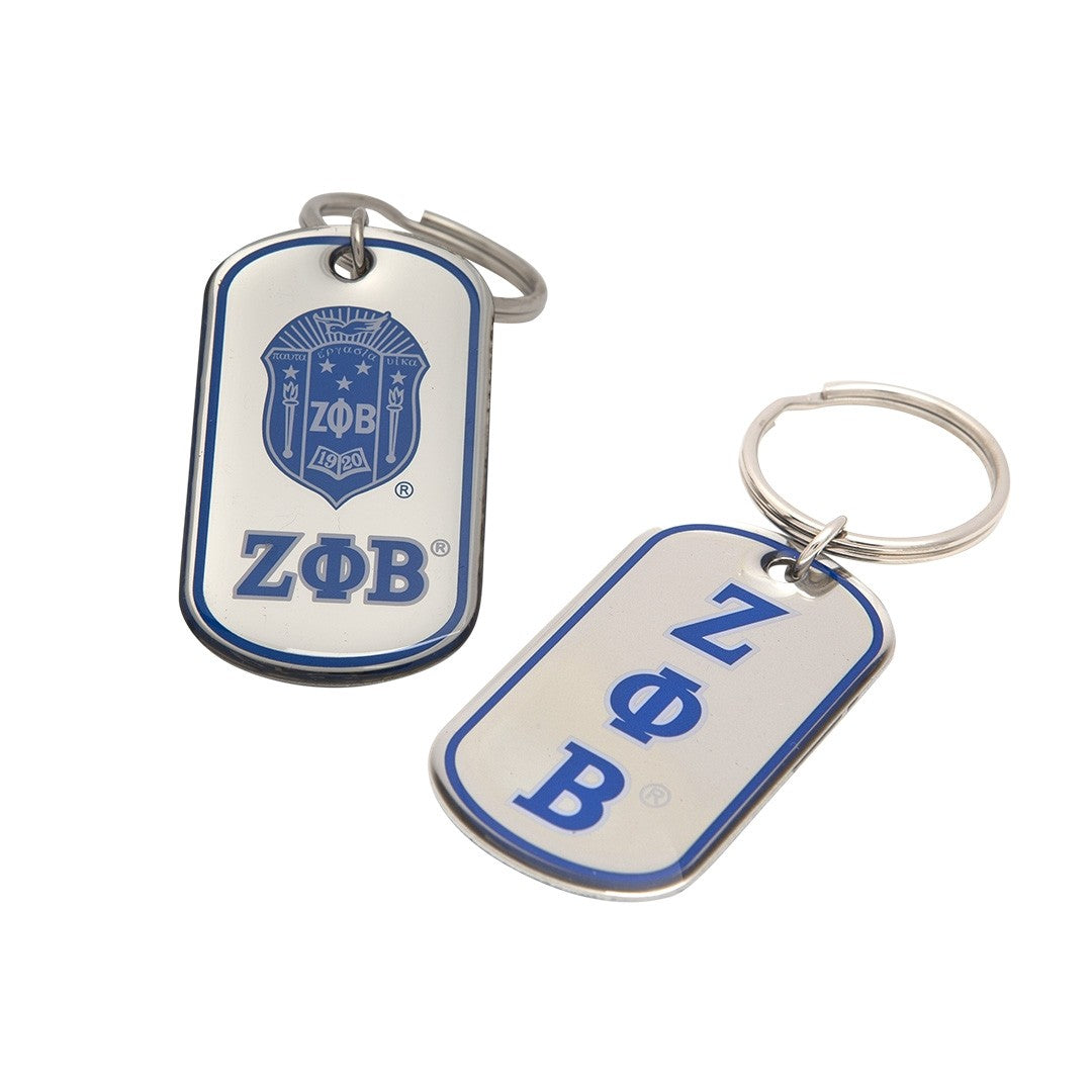Zeta Phi Beta Epoxy Dog Tag Key Ring